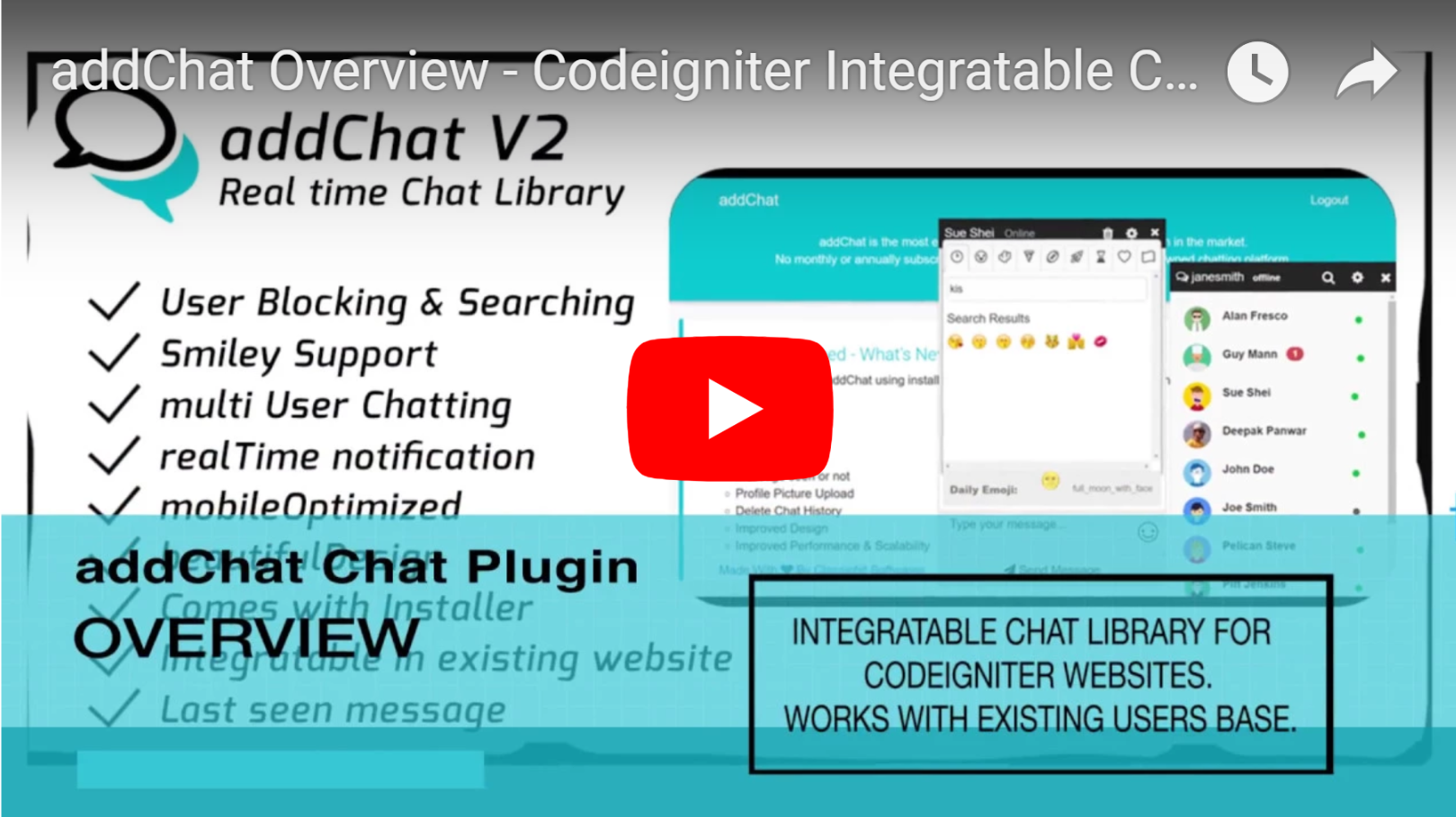 AddChat - Codeigniter Chat Widget - 4